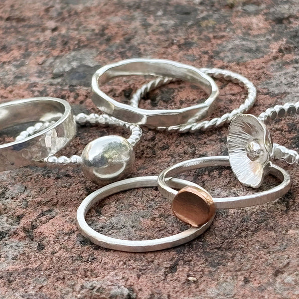 Silver stacking rings workshop