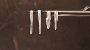 silver sandcast earrings