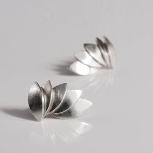 sterling silver lotus studs with five layers